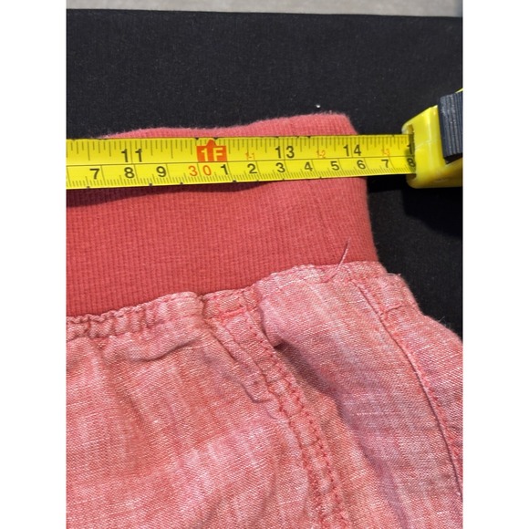 Women's Toad & Co Lina Pink Linen Pull-on Pants Ruched Capri XS Summer Coastal - Picture 10 of 11